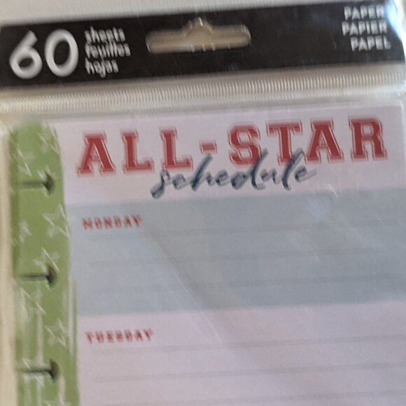 NWT Happy Planner 'All Star Schedule' 60 Classic Half Sheet Weekly Filler Paper - Picture 2 of 7